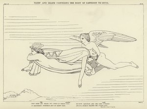 Le Sommeil et la Mort transportant le corps de Sarpédon en Lycie - John Flaxman